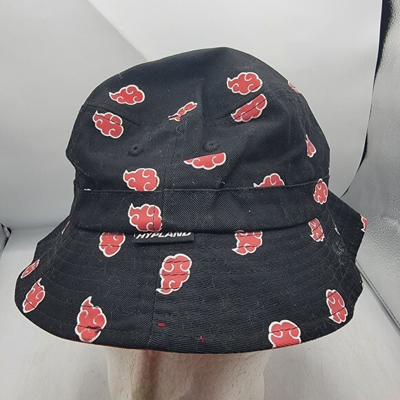 Hypland Naruto Akatsuki Large Bucket Hat Black Red Anime Ninja Conventions - Picture 1 of 8
